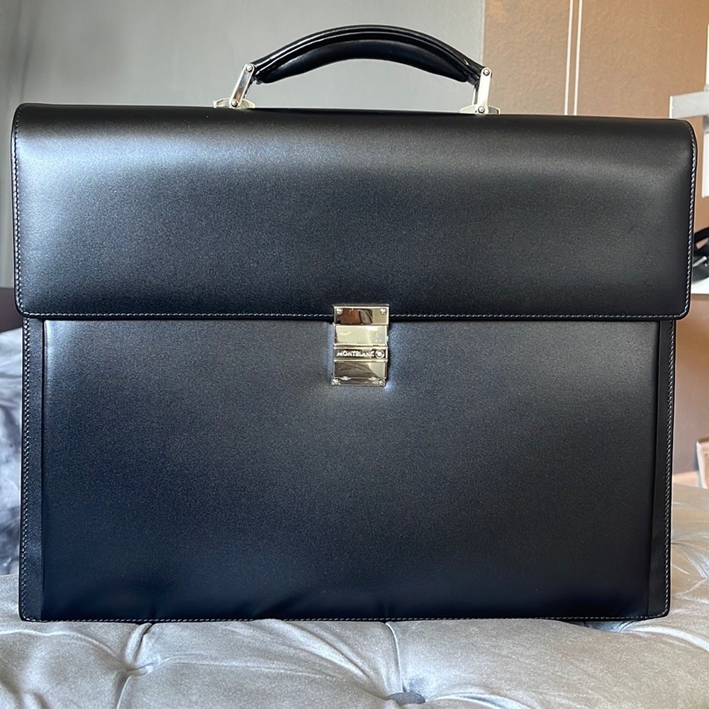 NEW! Never used! MontBlanc Meisterstuck Double Gusset Briefcase No Box